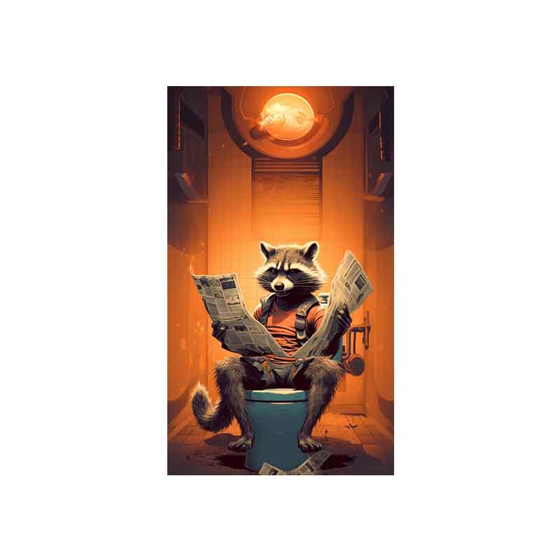 Tableau toilettes Rocket Racoon
