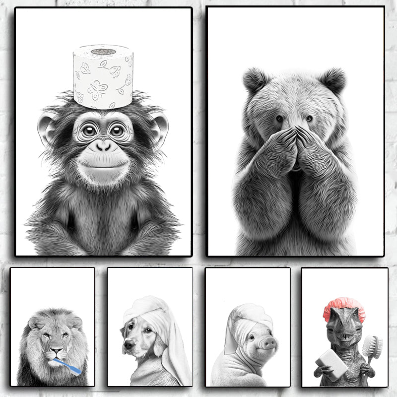 Tableau de Toilettes Ours (sans cadre)