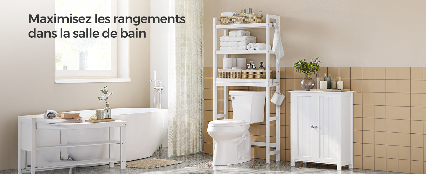 Etagère de toilette réglable