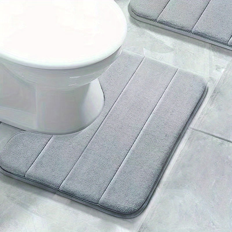 Striped toilet mat