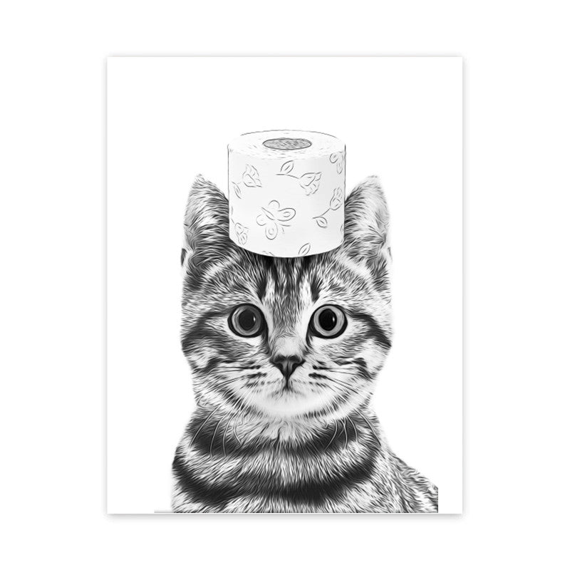 Tableau toilette chat