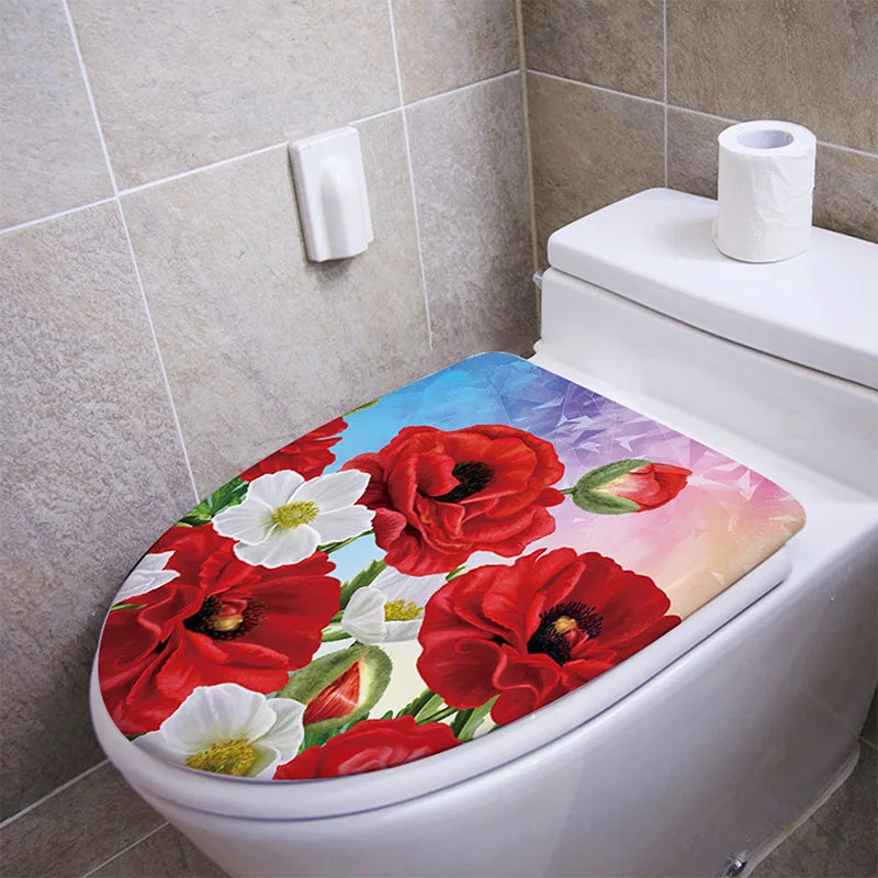 Sticker de toilette fleurs