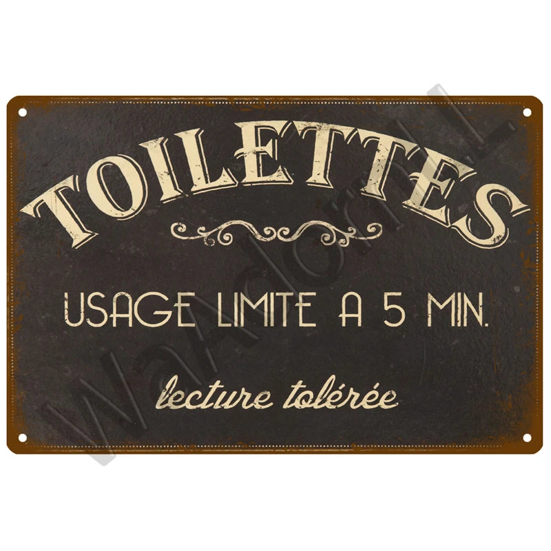 Panneau de toilette humoristique