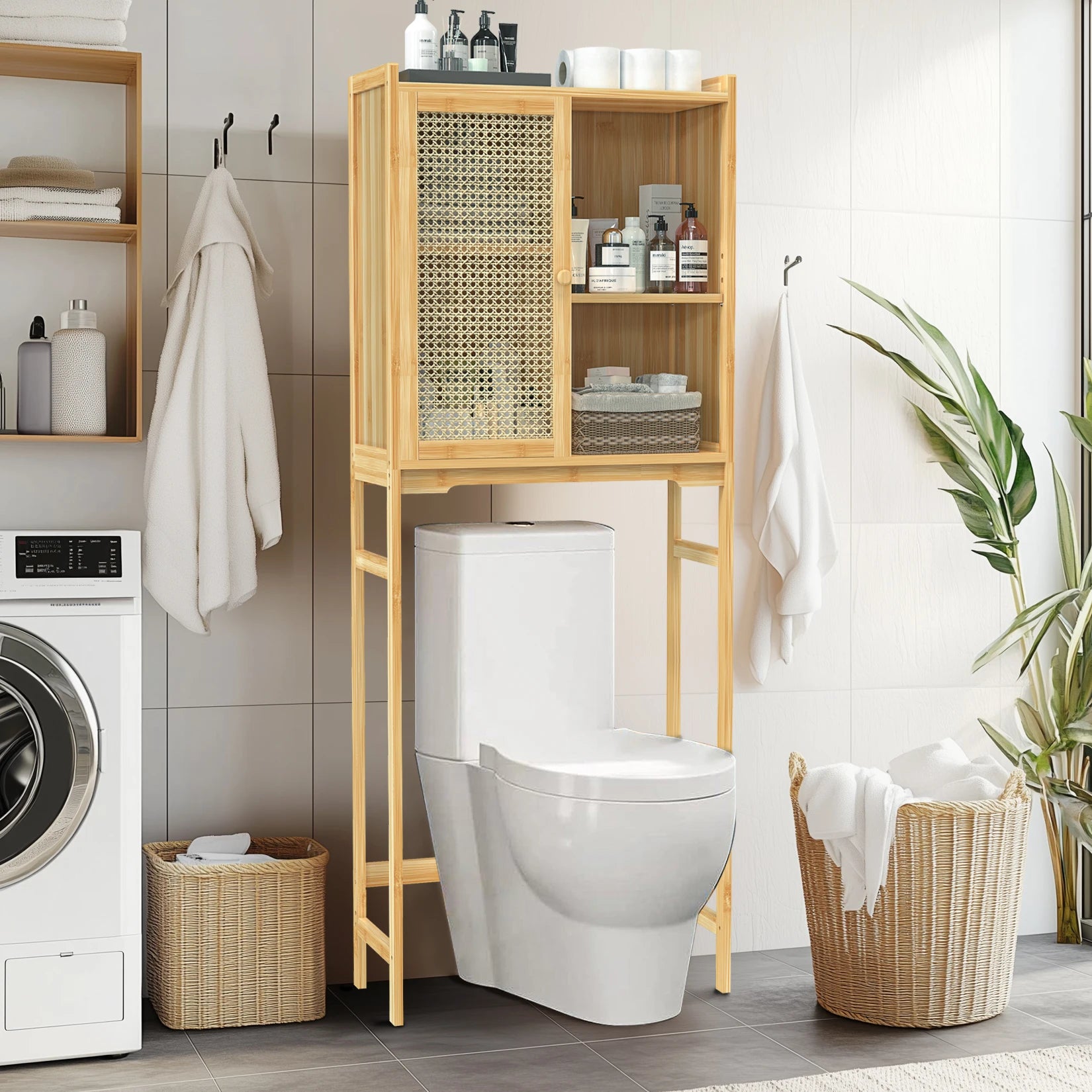 Etagère de toilette en bambou