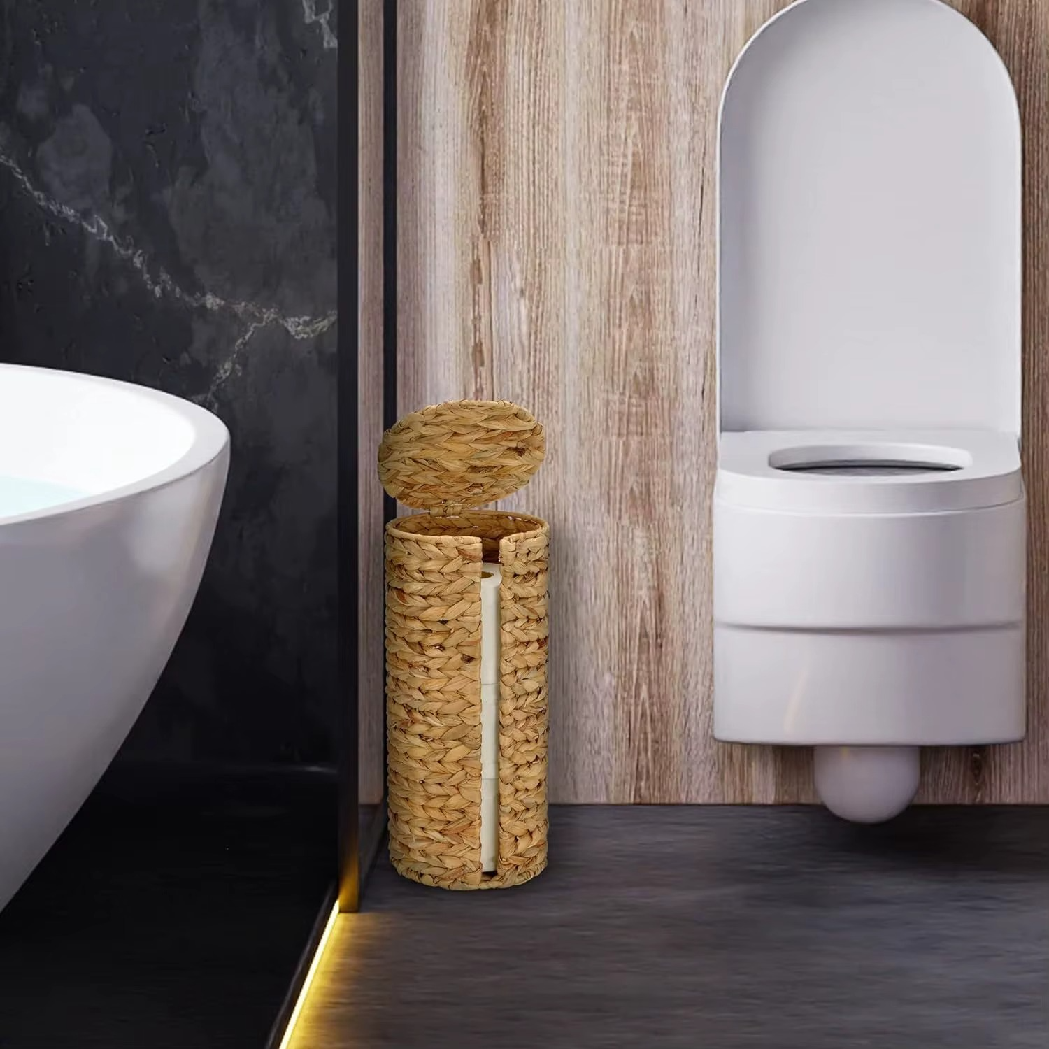 Panier tressé pour papier toilette