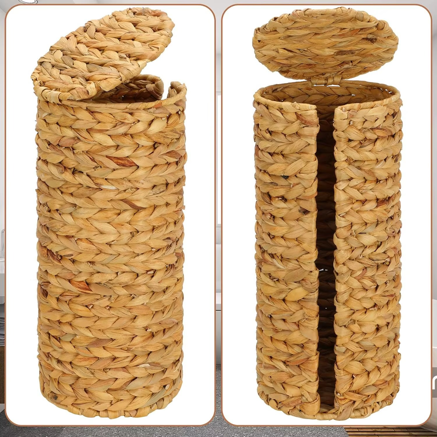 Panier tressé pour papier toilette