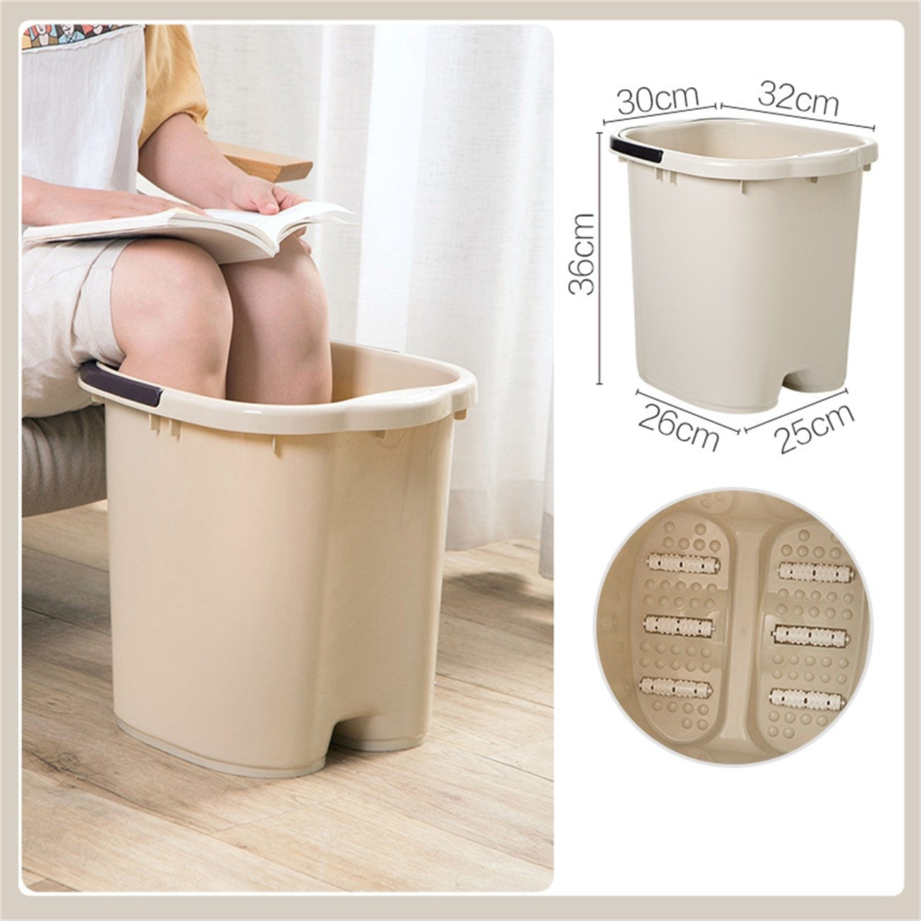 Boutique Bidet Portable Bain de Pied Beige Bassine Bain de Pied