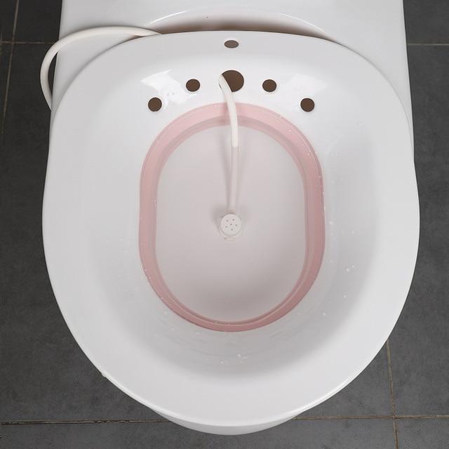 Boutique Bidet Portable Bain de Siège Rose / Avec Pompe Bidet Rétractable