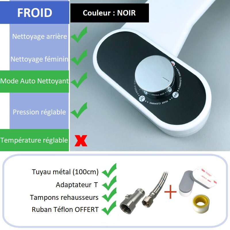 Boutique Bidet Portable Kit WC Japonais Cuvette Japonaise Noire