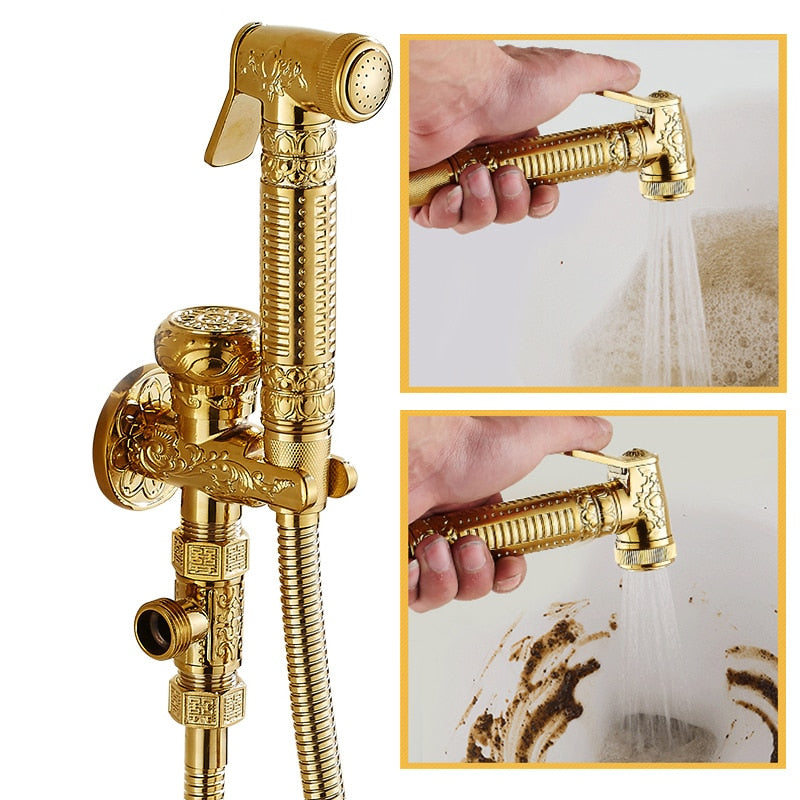 Boutique Bidet Portable Douchette WC Douchette WC en Laiton Doré