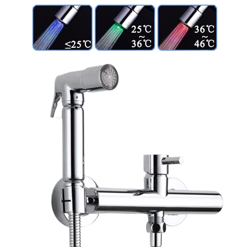 Boutique Bidet Portable Douchette WC Kit Complet Douchette WC Inox avec LED