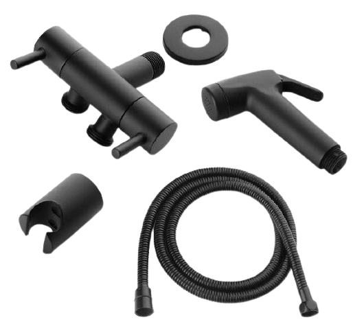 Boutique Bidet Portable Douchette WC Kit Tuyau Standard Douchette WC Noir