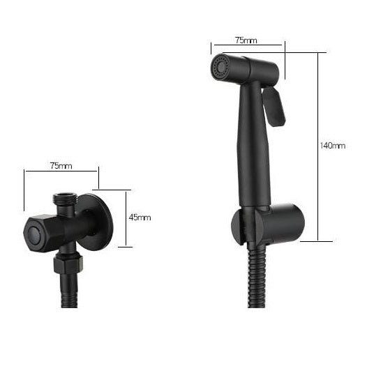 Boutique Bidet Portable Douchette WC Douchette WC Noir Mat