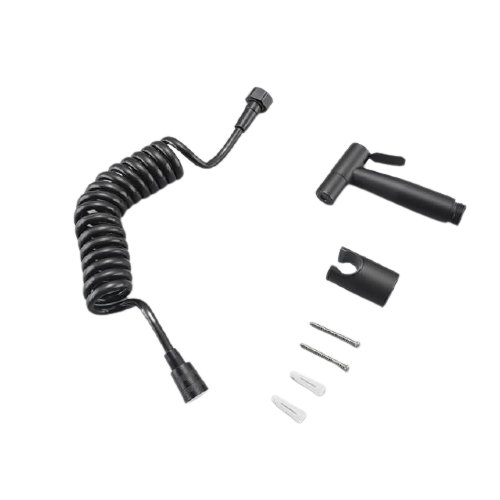 Boutique Bidet Portable Douchette WC Kit de Base Douchette WC Noir Mat