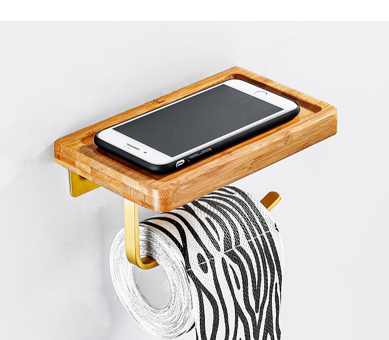 WC DESIGN 0 Porte Papier Toilette Bois Bambou