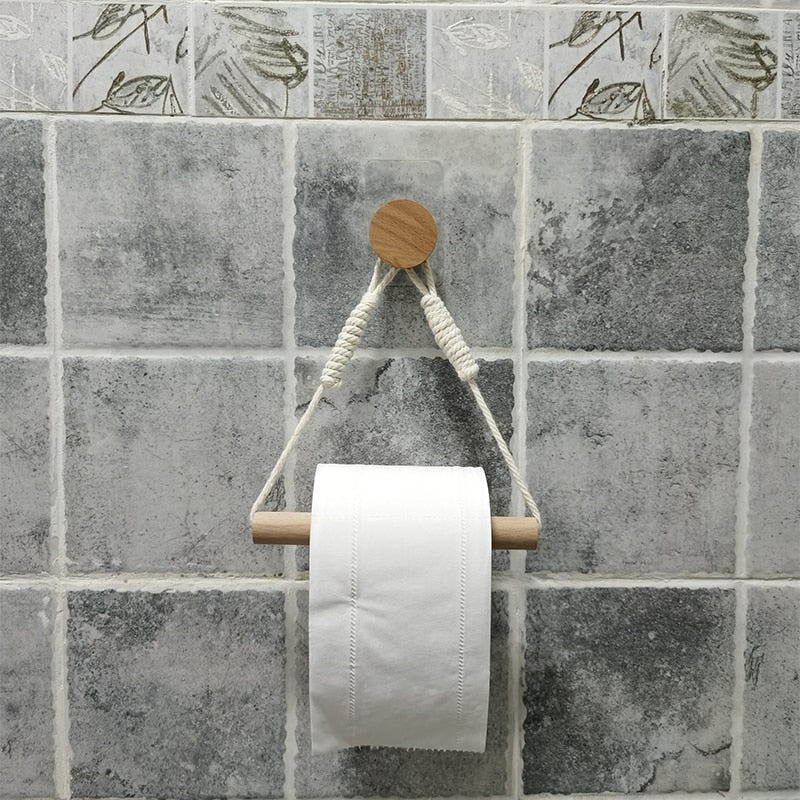 WC DESIGN 0 Porte Papier Toilette Bois Suspendu