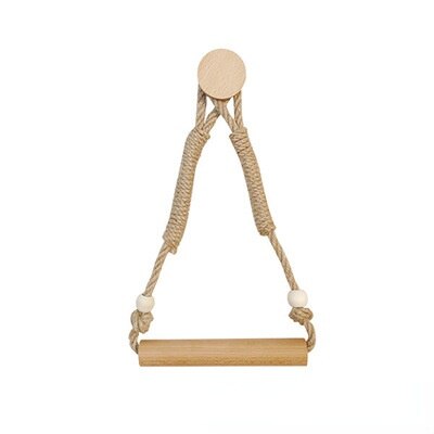 WC DESIGN 0 2 perles et corde Porte Papier Toilette Bois Triangle
