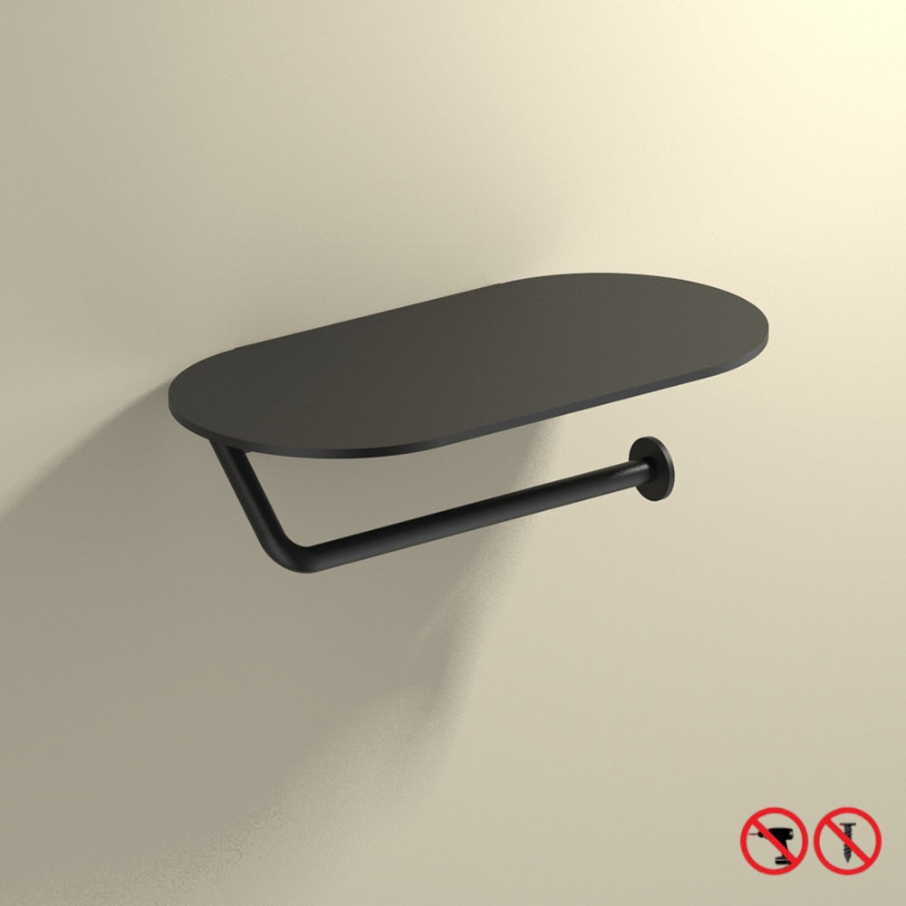 WC DESIGN 0 Noir Porte Papier Toilette Mural Blanc