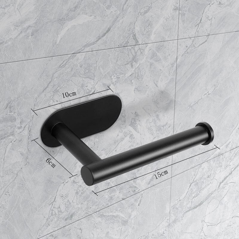 WC DESIGN 0 Noir B Porte Papier Toilette Mural en Acier