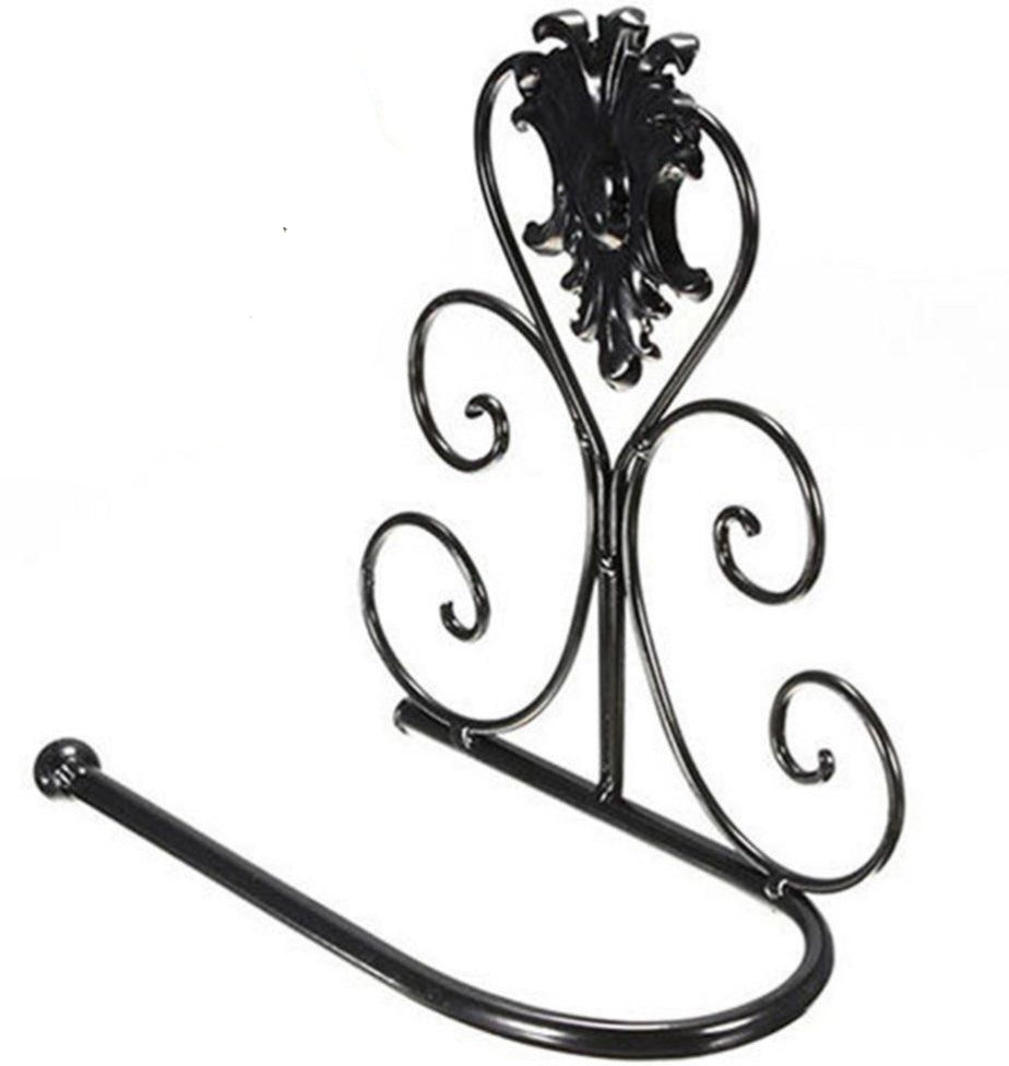 WC DESIGN 0 Noir Porte Papier Toilette Mural Fer forgé