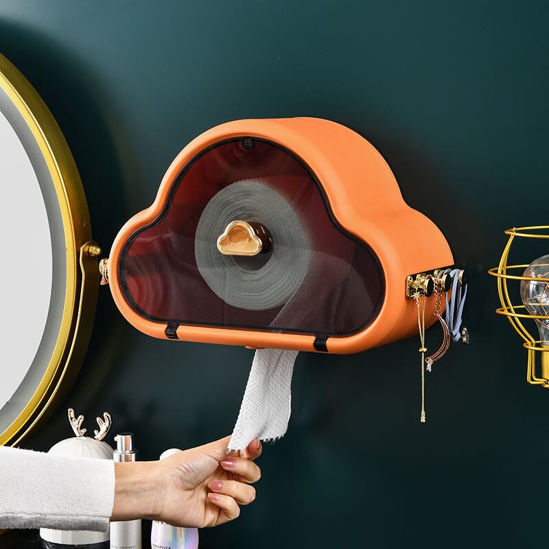 WC DESIGN 0 Orange Porte Papier Toilette Nuage