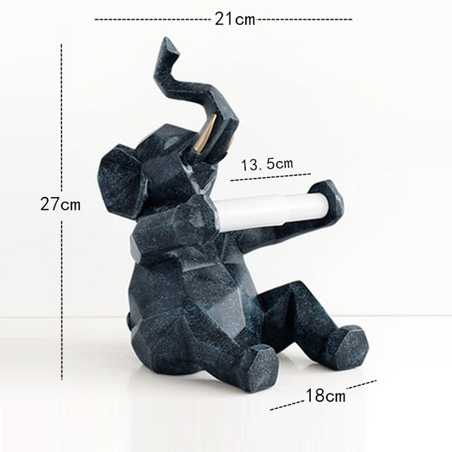 WC DESIGN 0 Noir / 21x18x27cm Porte Papier Toilette Original Éléphant