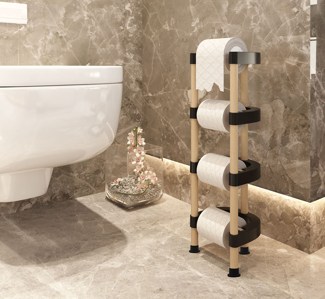 WC DESIGN 0 Porte Papier Toilette Sur Pied en bois