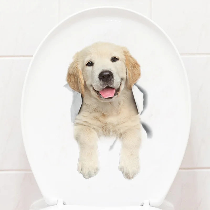 Sticker de toilette chien