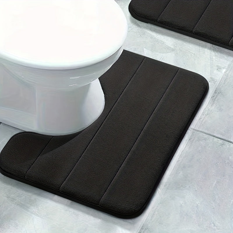 Striped toilet mat