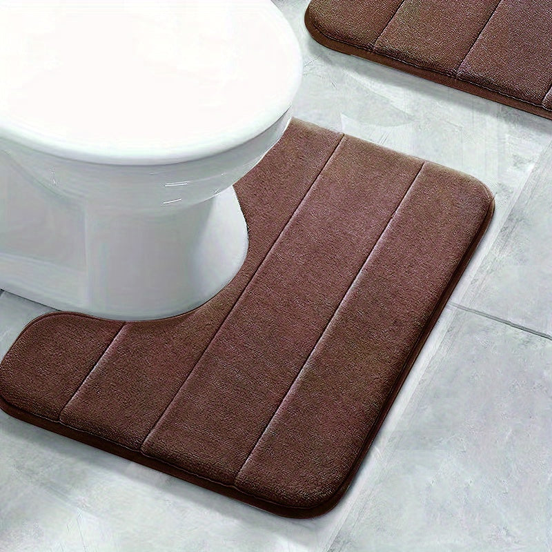 Striped toilet mat