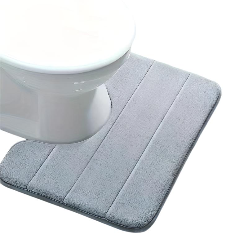 Striped toilet mat