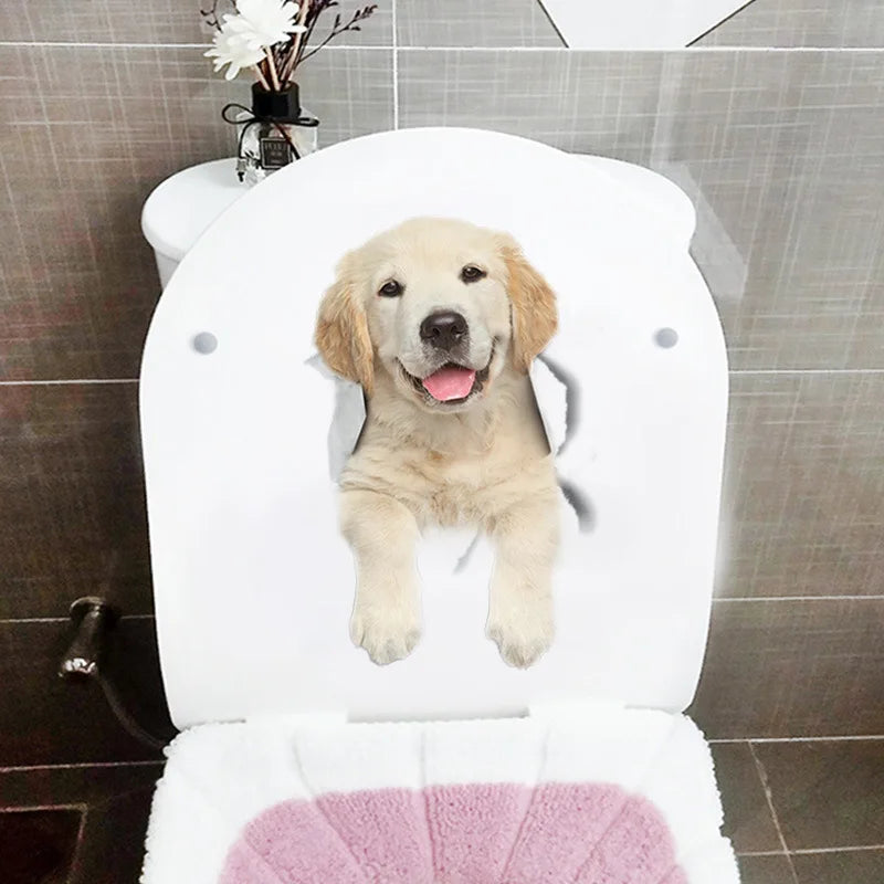 Sticker de toilette chien