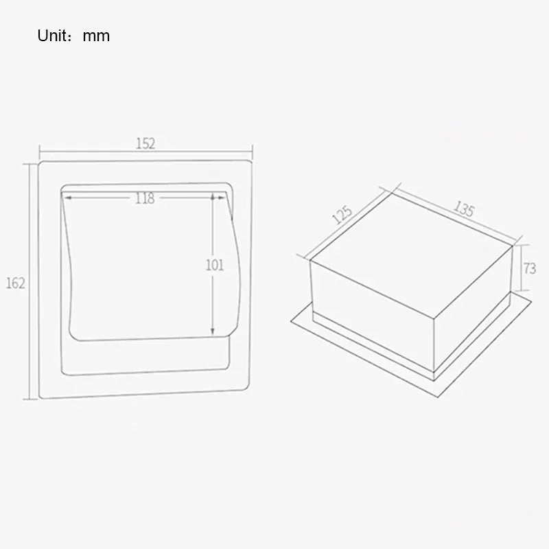 Distributeur de papier toilette encastrable