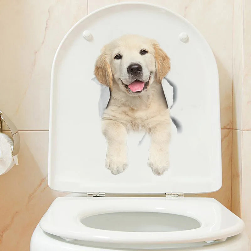 Sticker de toilette chien