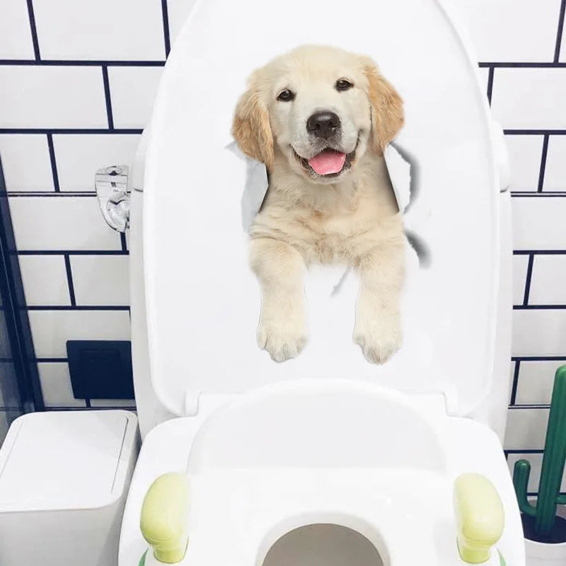 Sticker de toilette chien