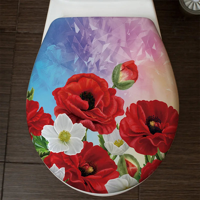 Sticker de toilette fleurs