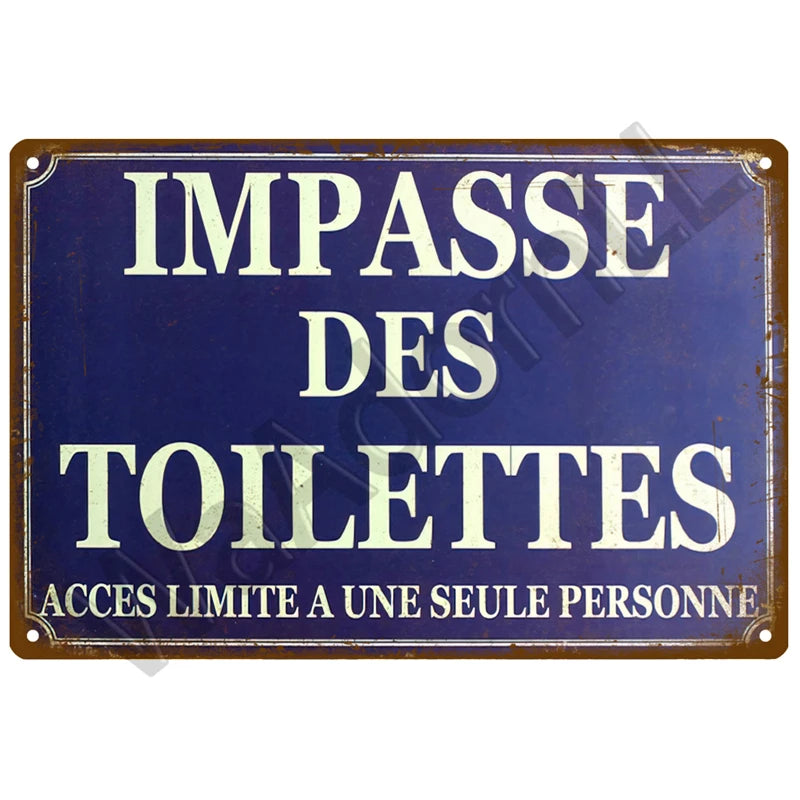 Panneau de toilette humoristique