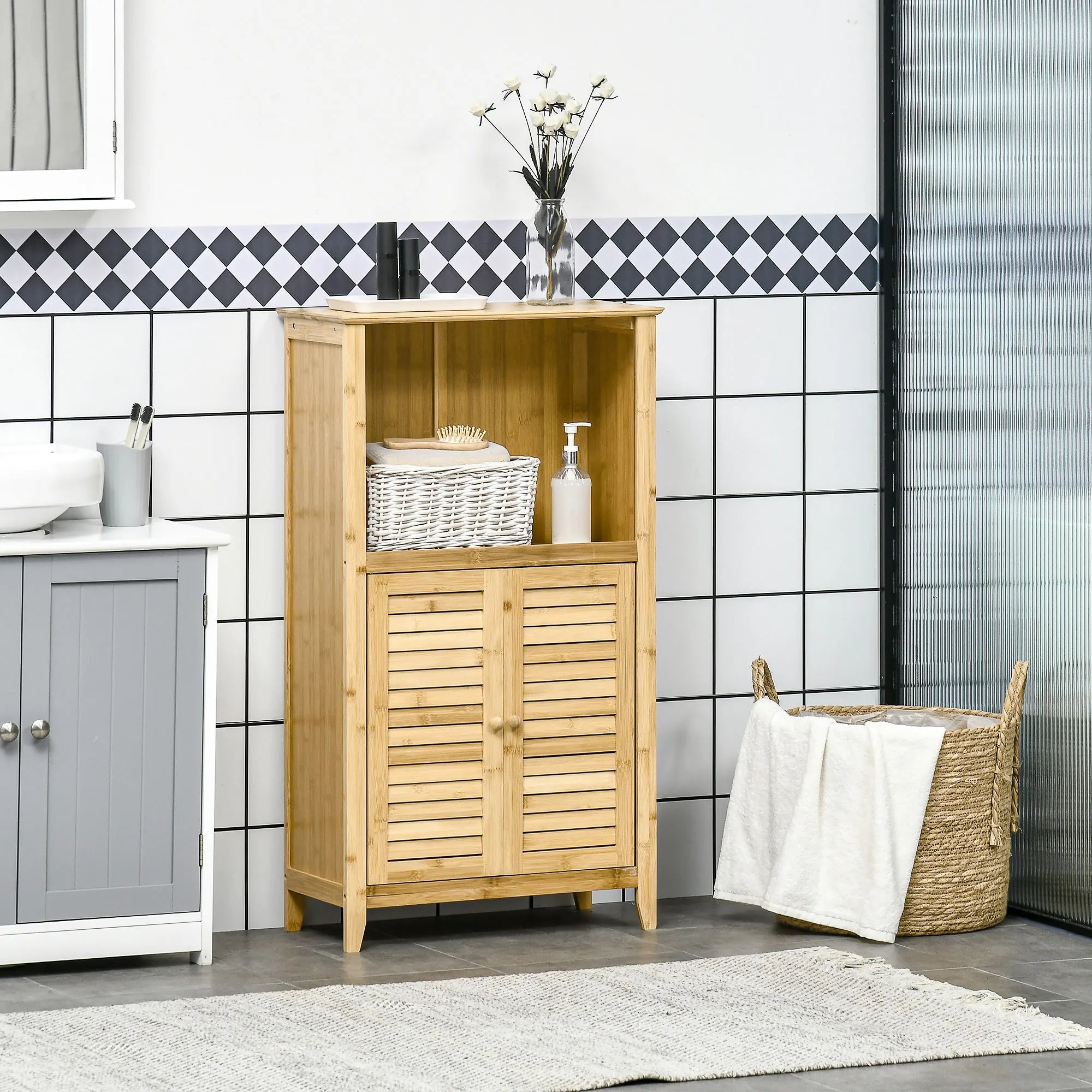 Armoire de toilette bambou