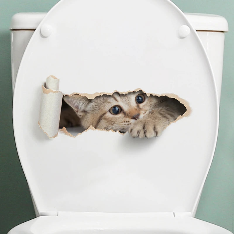 Sticker de toilette chat