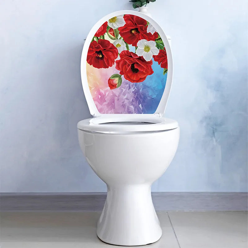 Sticker de toilette fleurs