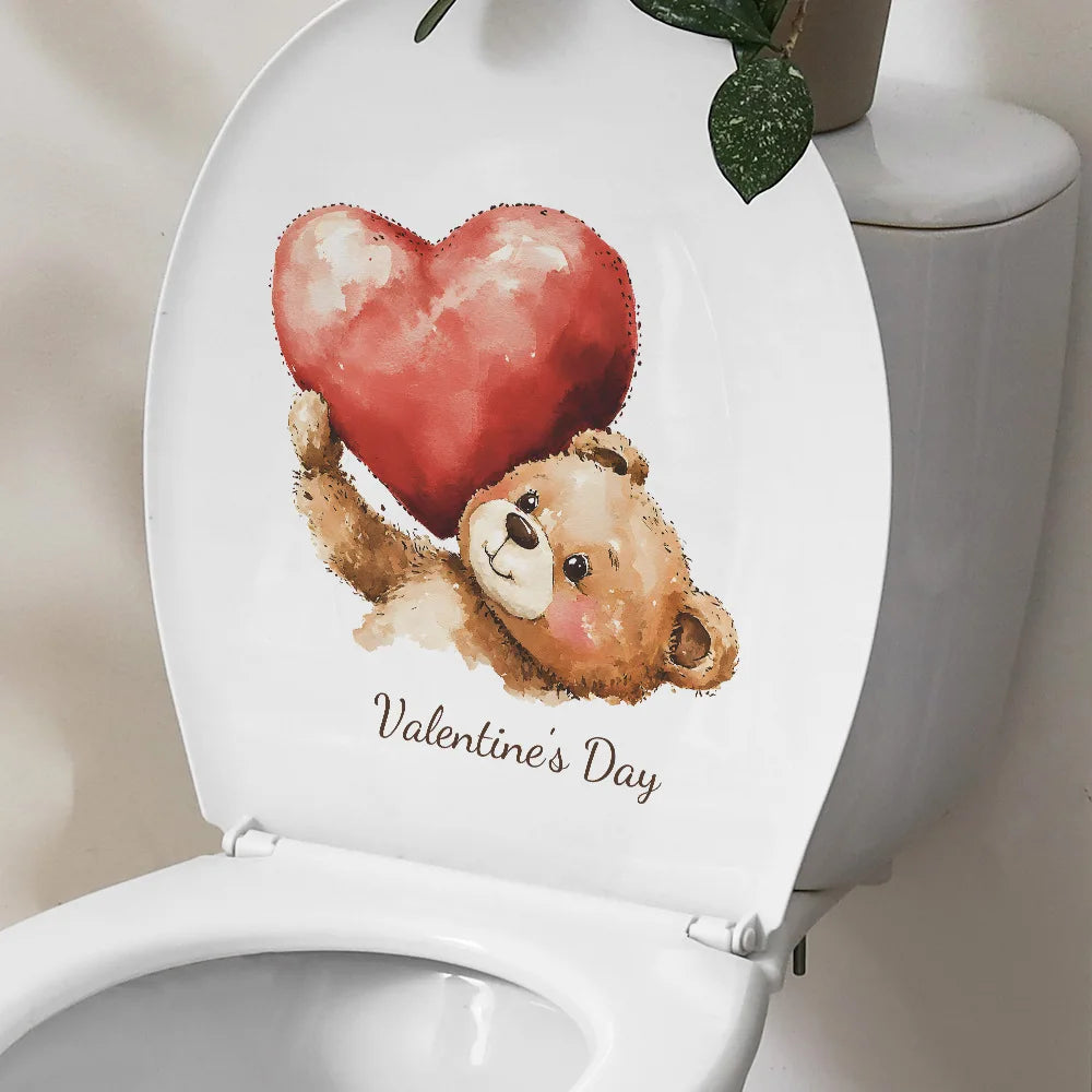 Sticker de toilette Saint-Valentin