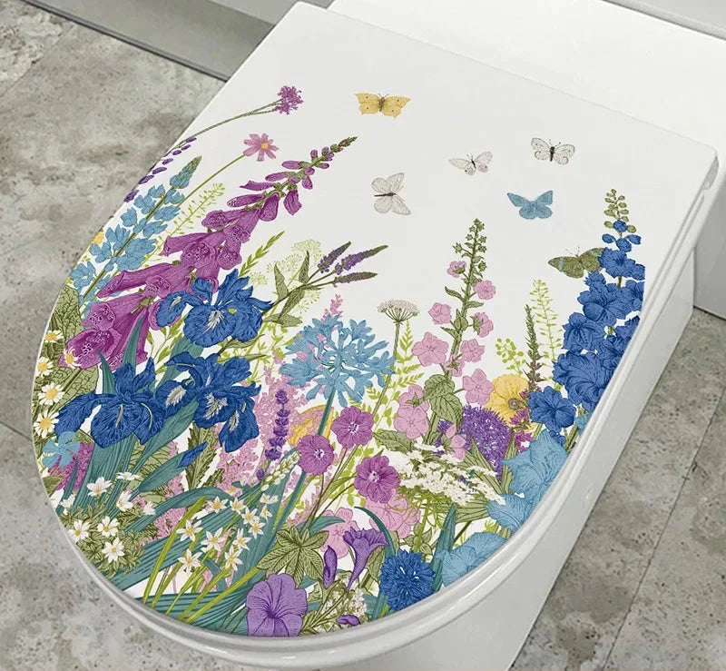 Sticker de toilette fleurs