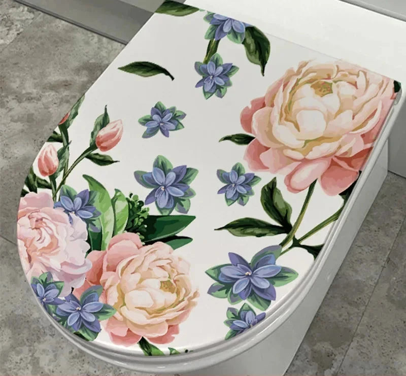 Sticker de toilette fleurs