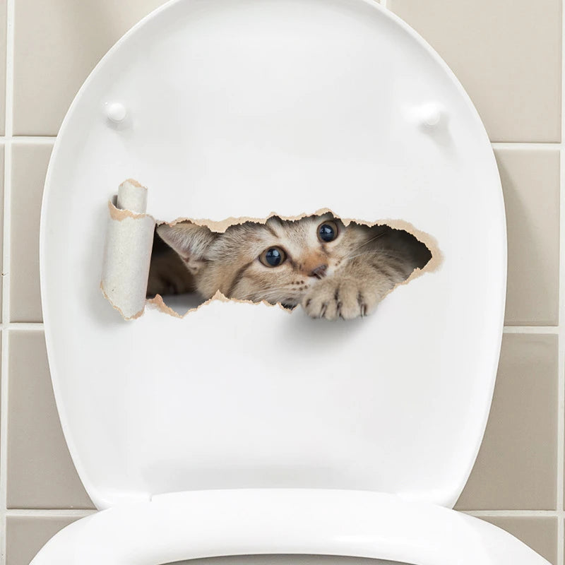 Sticker de toilette chat