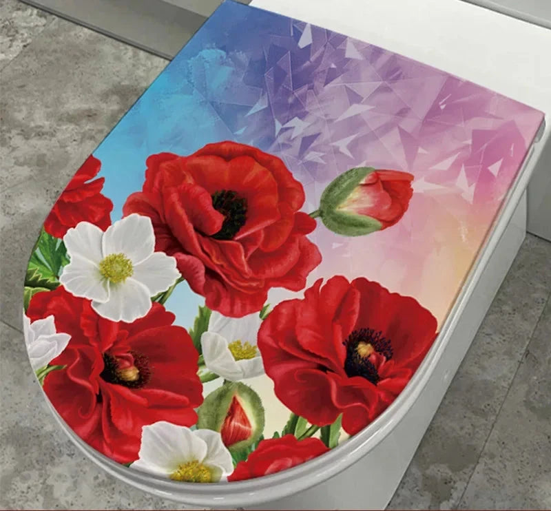 Sticker de toilette fleurs