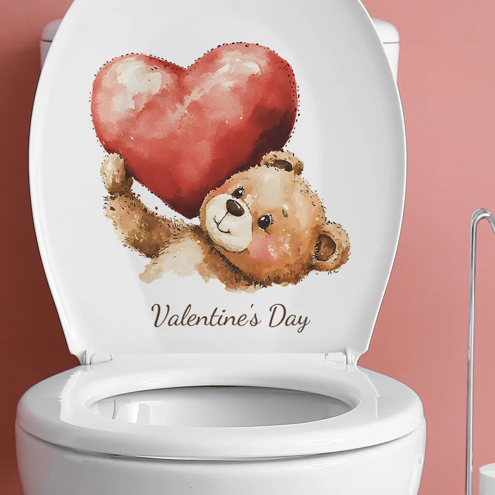 Sticker de toilette Saint-Valentin