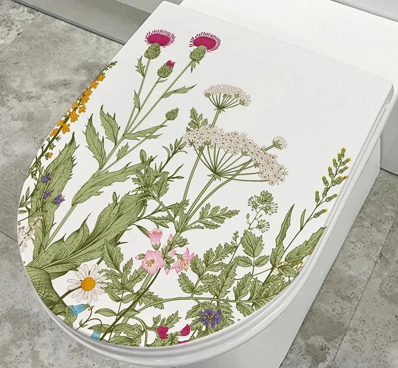 Sticker de toilette fleurs