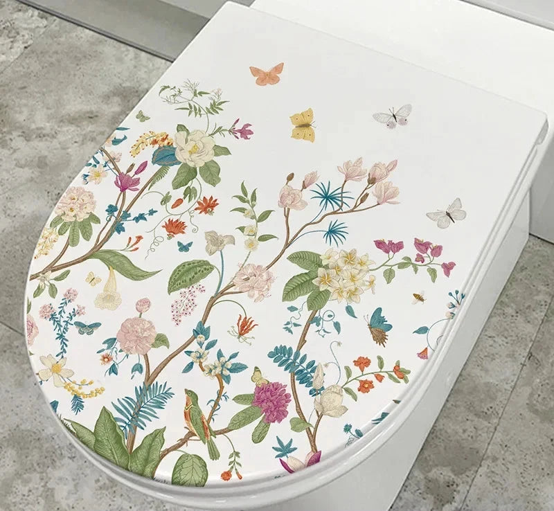 Sticker de toilette fleurs