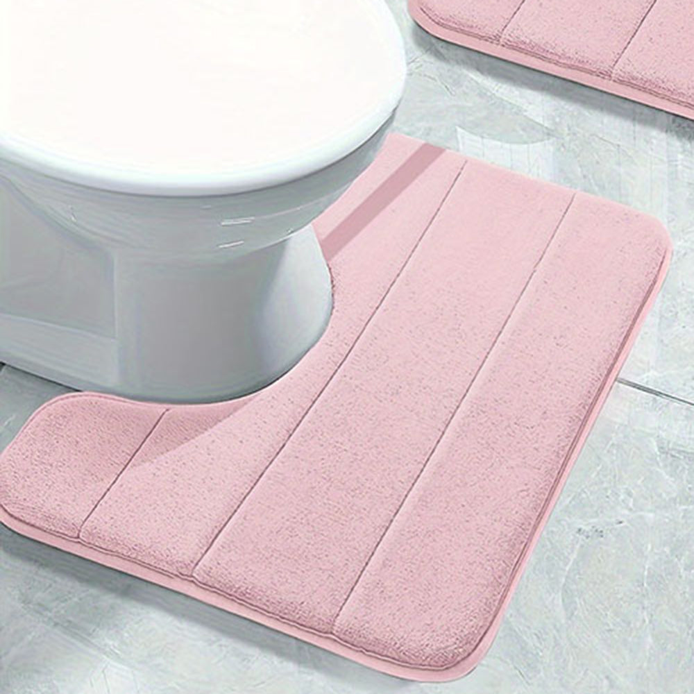 Striped toilet mat