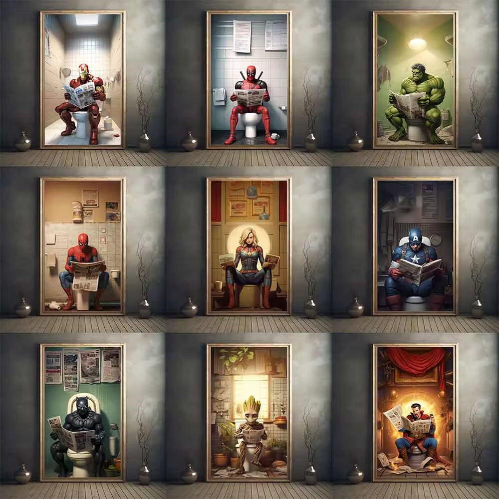 Captain America Toilet Paintings